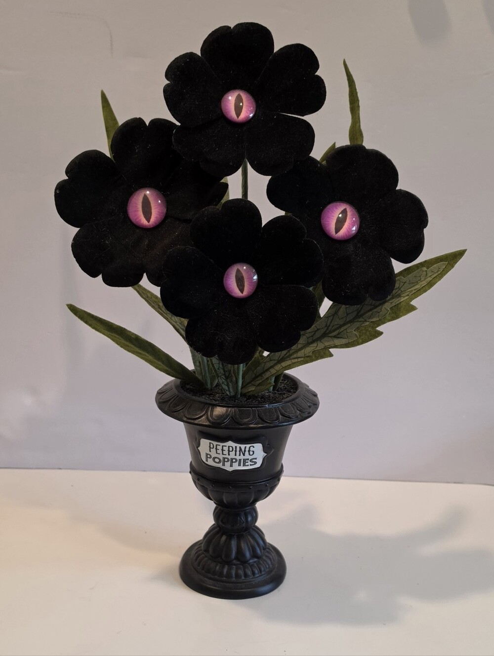 Hyde & EEK! Peeping Poppies Features 4 Black Velvet Flowers With Purple Eyes